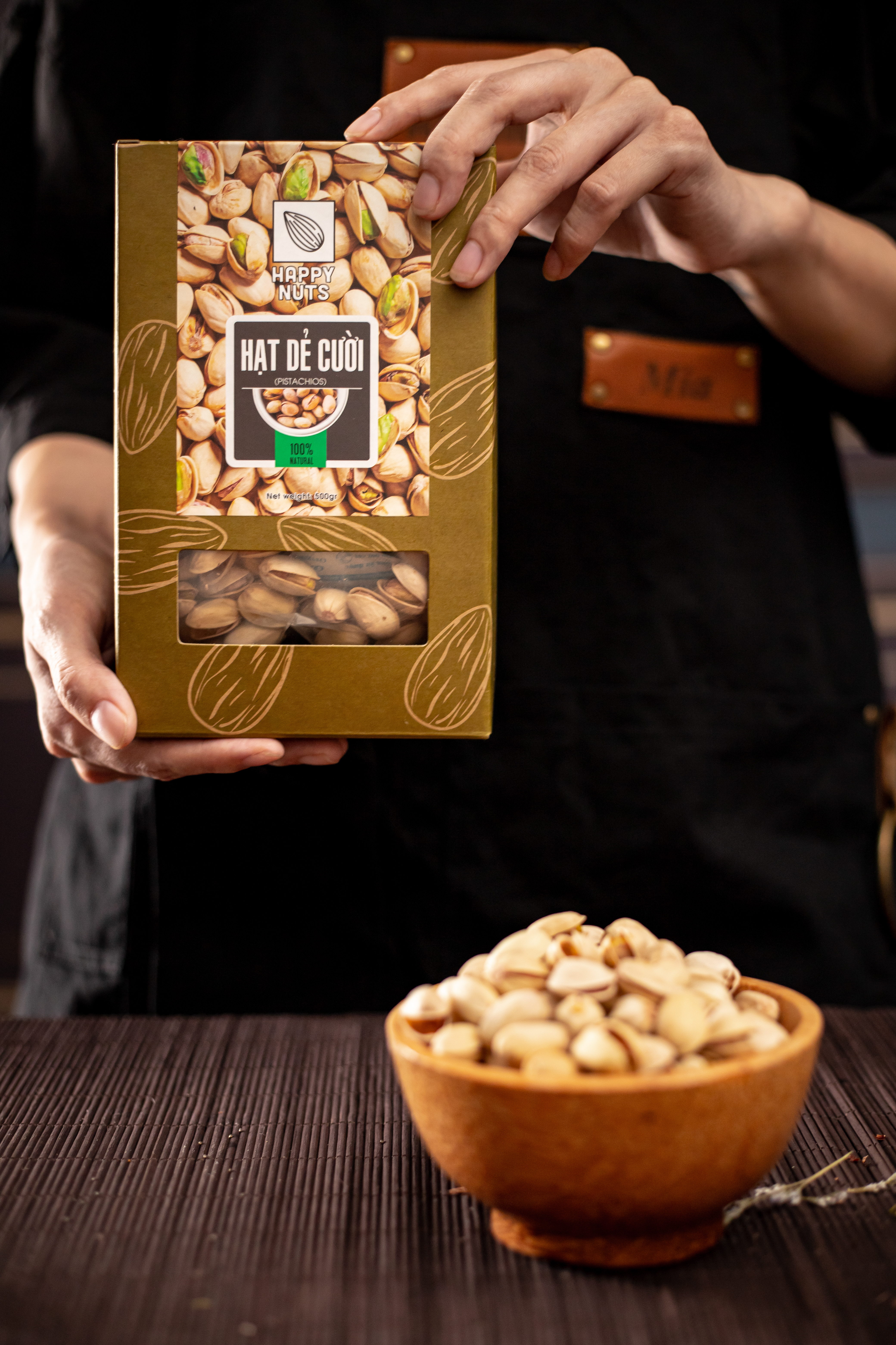 (Tặng 500g yến mạch) Hạt dẻ cười Mỹ Happy Nuts nguyên vỏ 500gr